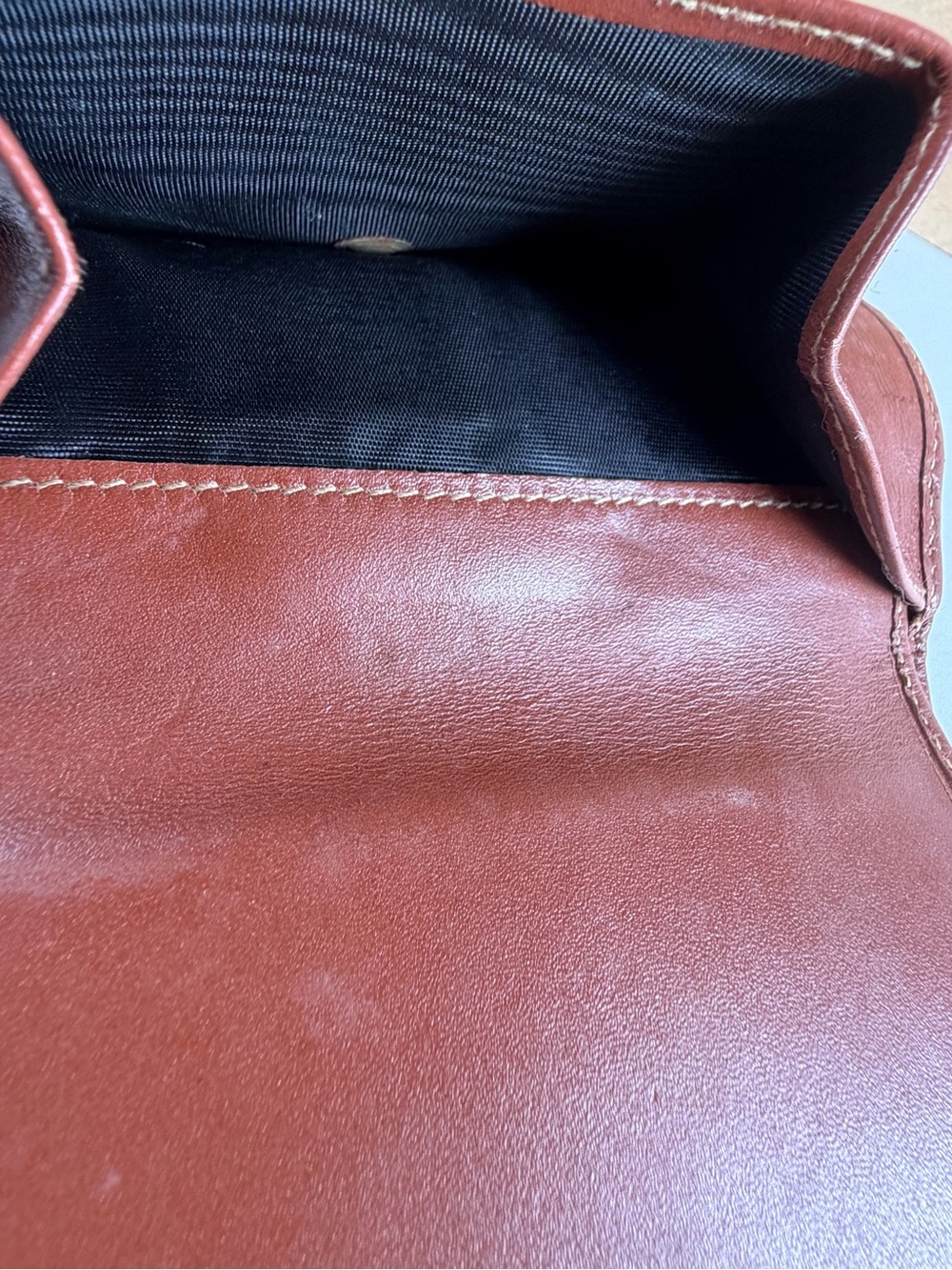 Fendi Brown and Black Striped Canvas Pouch with Leather Trim - Picture 4 of 7